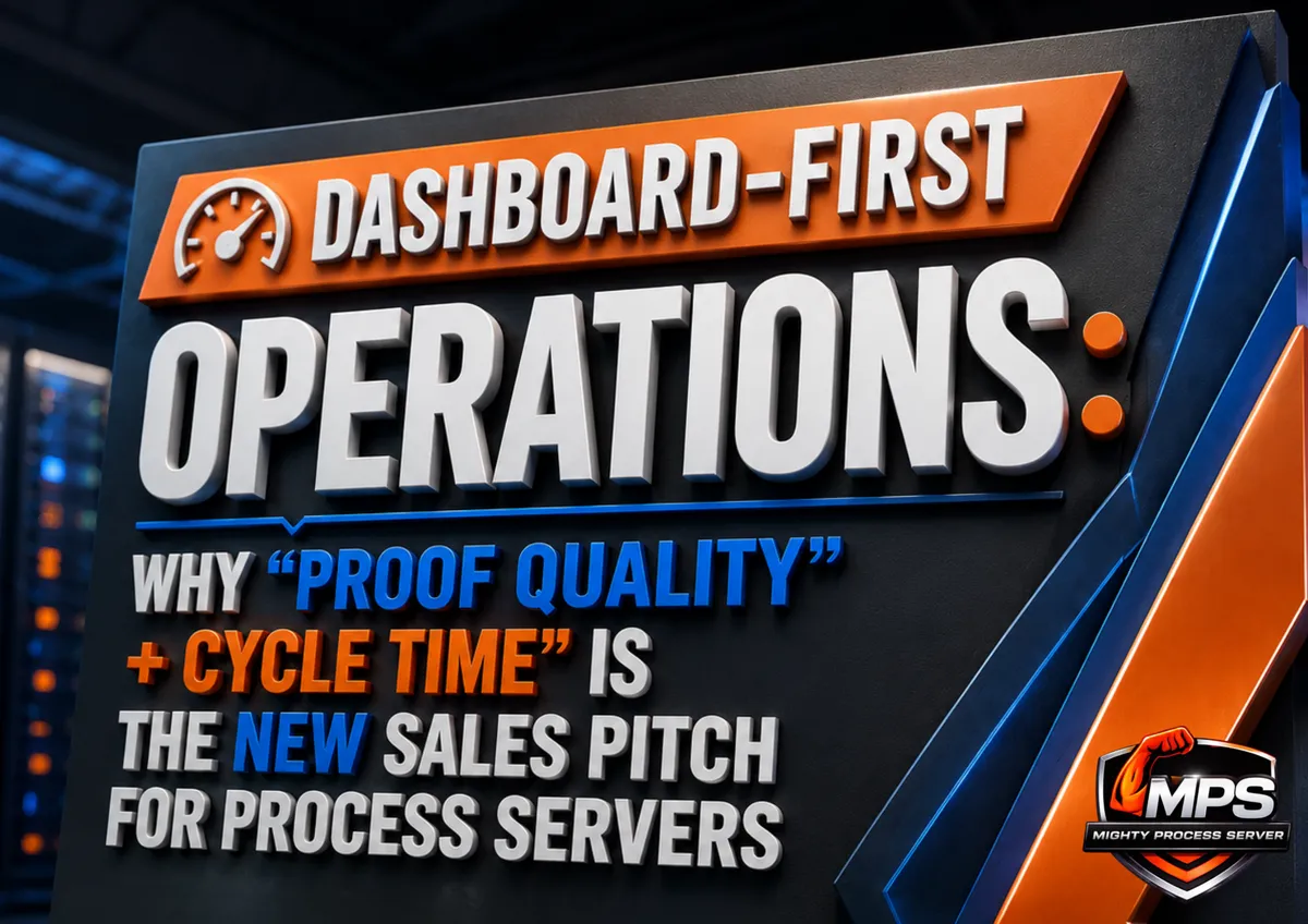 Dashboard-First Operations: Why “Proof Quality + Cycle Time” Is the New Sales Pitch for Process Servers