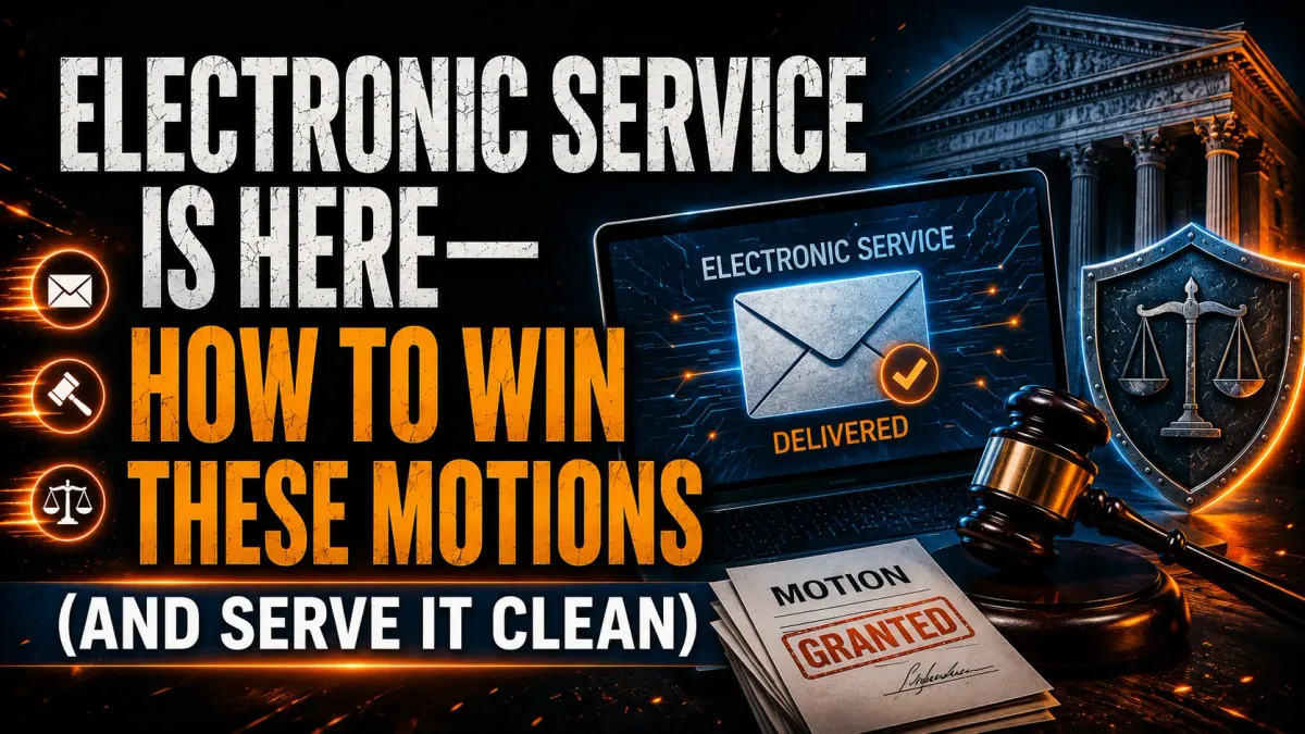 Electronic Service of Process: How to Win Electronic Service Motions and Build a Strong Diligence Record