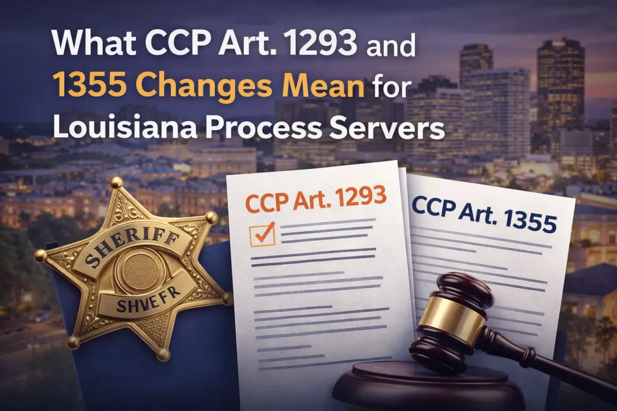 HB 683 Breakdown: What CCP Art. 1293 and 1355 Changes Mean for Louisiana Process Servers