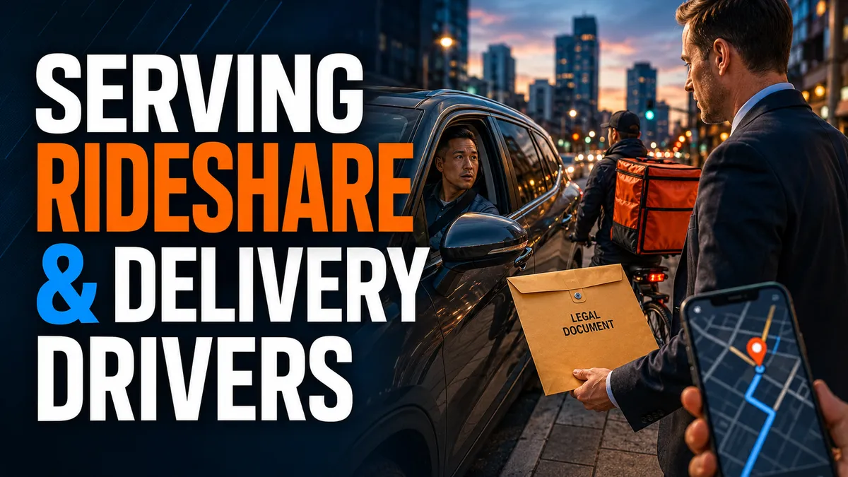 Serving Documents to Rideshare and Delivery Drivers