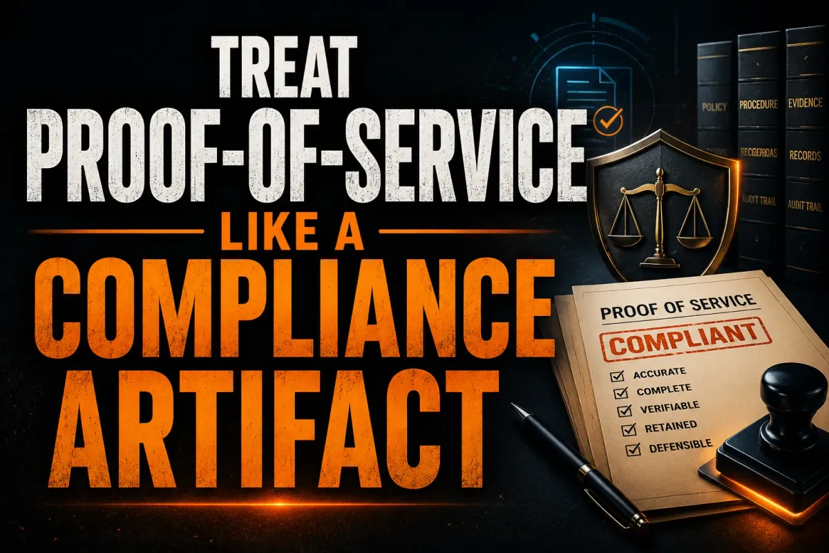 Treat Proof of Service Like a Compliance Artifact