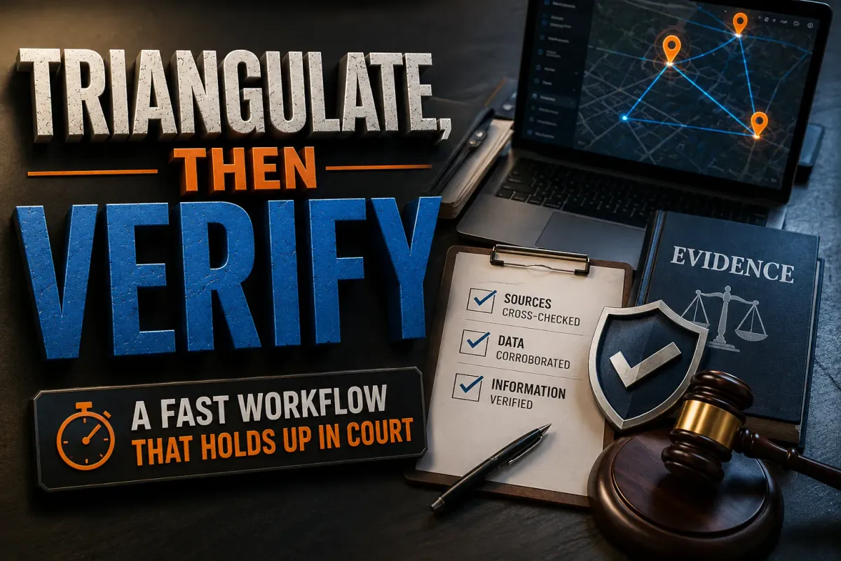 Triangulate, Then Verify (A Fast Workflow That Holds Up in Court)