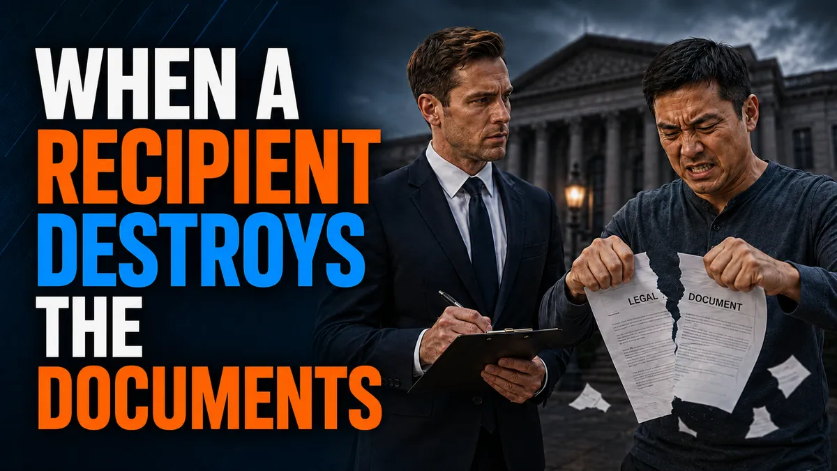 What to Do When a Recipient Destroys the Documents